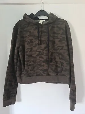 Buy Camo Cropped Hoodie Size S Small Hooded Jumper Top Hoody • 1.99£