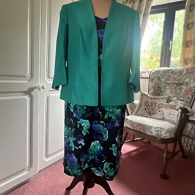 Buy Jacques Vert Dress And Jacket Size 18 Emerald Green • 60£