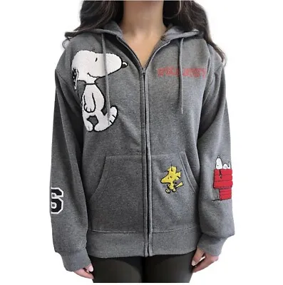 Buy Peanuts Snoopy, Mickey, Winnie, Stitch  Zip Sweatshirt Hoodie Chenille Patches • 33.04£