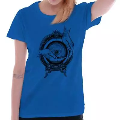 Buy Hands Eye Crystal Ball Symbolic Graphic Gift Womens Short Sleeve Ladies T Shirt • 19.20£