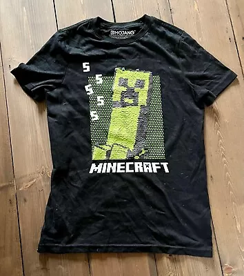 Buy Minecraft Creeper Flip-Sequin T-Shirt Size Age 10-11 • 3£
