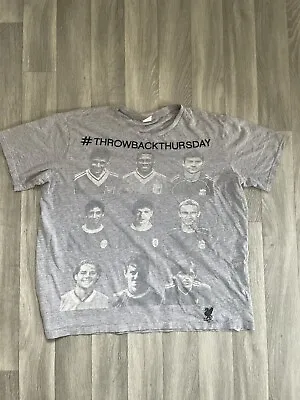 Buy Official Liverpool FC Throwback Thursday Legends T-Shirt Grey Size Large Size XL • 12.99£