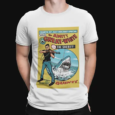 Buy Jaws Quint Comic T-Shirt - Retro - Movie Poster - 90s - Action - Horror - 80s • 8.39£
