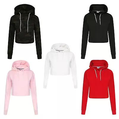 Buy New Kids Girls Crop Top Hoodie Plain Pullover Sweatshirts Hooded Jumpers All Age • 7.99£