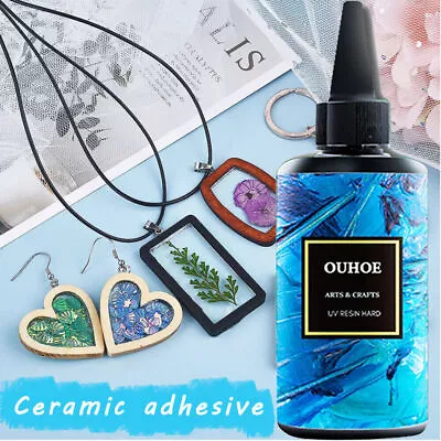Buy Hard UV Resin Glue Crystal Clear Ultraviolet Curing Epoxy Resin Making Jewelry ~ • 8.89£