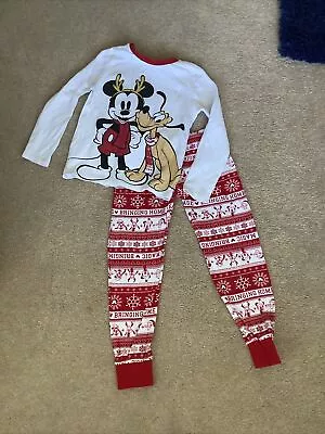 Buy Disney Mickey & Friends Xmas Themed Pyjamas - Aged 7-8yrs • 1.50£