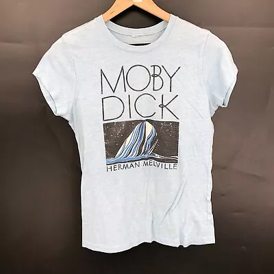 Buy Out Of Print Bookish Top Bibliophile Book Moby Dick Graphic Shirt Blue XL • 19.02£