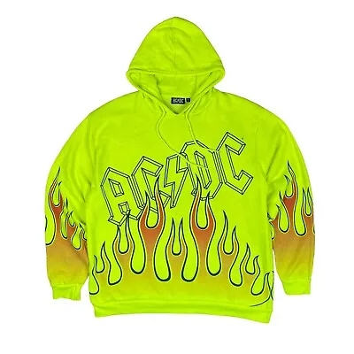 Buy ACDC Vintage Flame Fire Hoodie Sweatshirt XL Mens Band Rock • 12.95£