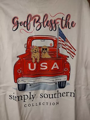 Buy NWT Simply Southern God Bless The USA Medium T-shirt Size M New With Tags  • 14.20£