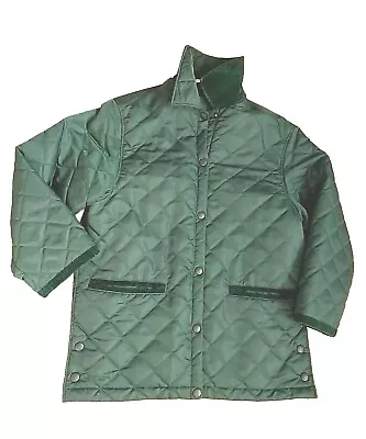 Buy VTG St Michael Women's Jacket Coat Green Quilted Corduroy Trim Size 12 Oversized • 9.95£