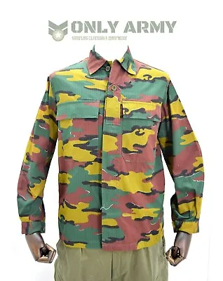 Buy Belgian Army Field Jacket / Shirt Lightweight Combat Top BDU Jigsaw Camo Ripstop • 14.50£