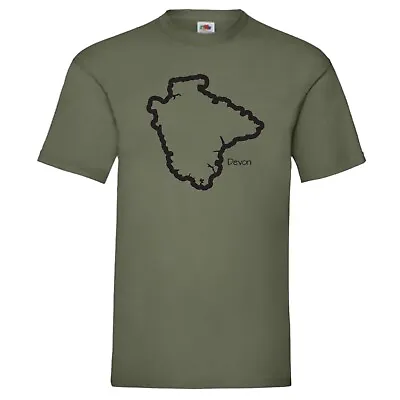 Buy Devon Map Outline T-Shirt Birthday Gift • 13.99£