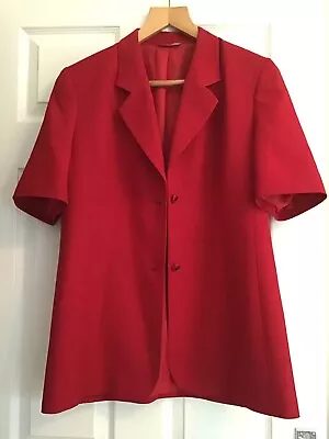 Buy Summer Short Sleeve Woman’s Lined M&S Jacket, Red Size 14 • 10£