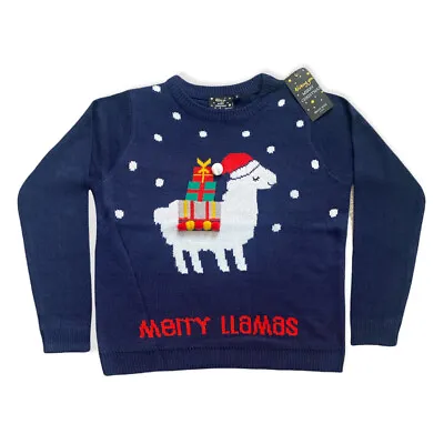 Buy Brave Soul Merry Llamas Christmas Jumper Xmas Festive Size 14 Medium • 12£