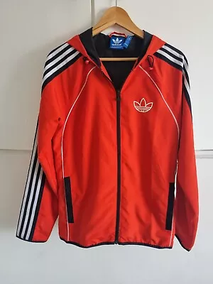 Buy Adidas  Trefoil Red Hood Full Zip Jacket Hoodie Size Small • 19.99£