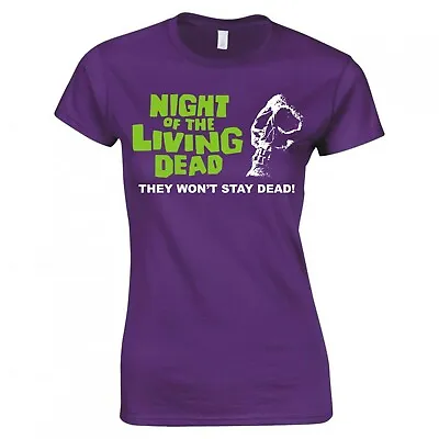 Buy Inspired By Night Of The Living Dead  They Wont Stay.. Ladies Skinny Fit T-shirt • 12.99£