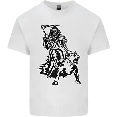 Buy Pitbull Grim Reaper Dog Skull Satan Demon Mens Cotton T-Shirt Tee Top • 10.99£