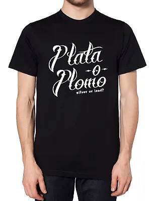 Buy Plata O Plomo T Shirt Tee Tattoo Style Colombian Drug Lord Pablo Narco Escobar • 14.95£