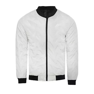 Buy Mens Padded Bomber Jacket Zip Up Casual Lightweight 100% Polyester Solid S-2XL • 19.99£