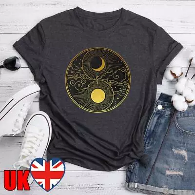 Buy Sun And Moon T Shirt Tee-Hemp Grey-XL • 8.39£