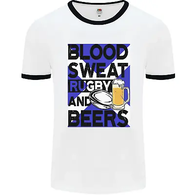 Buy Blood Sweat Rugby And Beers Scotland Funny Mens Ringer T-Shirt • 12.99£
