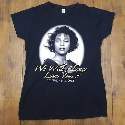 Buy Whitney Houston Memorial T Shirt Womens XL Black 2012 Music Band T • 4.73£
