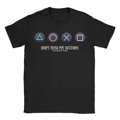 Buy Don't Push My Buttons Mens T-Shirt Funny Gaming Gamer Playstation CoD Top Gift • 9.49£