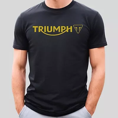 Buy Mens TRIUMPH Gold Logo T Shirt Motorcycle Shirt Biker Gift Funny Bike Shirt • 10.99£