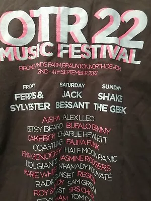 Buy On The Road Logo Black T Shirt Size M, Back - OTR Music Fest 22.Braunton N Devon • 4.95£