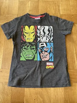 Buy Marvel Grey Marvel Comics Superhero Tee Shirt 4 Years • 1.99£