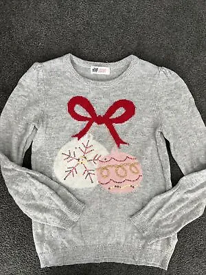 Buy Girls Bauble Christmas Jumper By H&M Age 6-7-8 Years • 2.99£