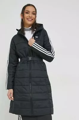 Buy Adidas Originals Hooded Premium Long Slim Jacket Coat RRP £105 • 49.99£