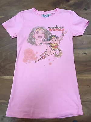Buy DC COMICS Pink T-shirt Wonder Woman DC Originals Comic Book Vintage Wash S • 8£