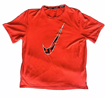 Buy Nike Running Drifit T Shirt Graphic Logo Orange Size M • 11.97£