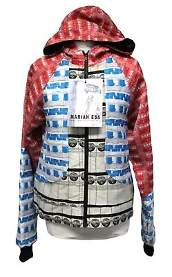 Buy MARIAH ESA Ladies Multicoloured Zip Front Hooded Bomber Jacket Size S NEW • 95.62£