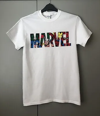 Buy Marvel Logo Character Infill T-Shirt. Size S. BRAND NEW. FREE POSTAGE • 7.99£