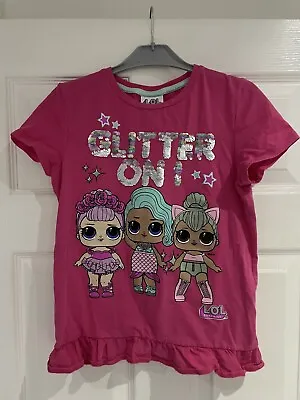 Buy Girls LOL Surprise Dark Pink T-shirt Age10 Years With Sequin Detail • 5.50£