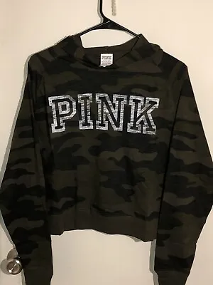 Buy Victoria Secret Pink Camo Cropped Hoodie - Multiple Sizes • 33.78£