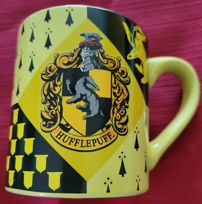 Buy Harry Potter Coffee Cup Mug Yellow HUFFLEPUFF Crest Shield Coat Of Arms 14 Oz • 17.05£