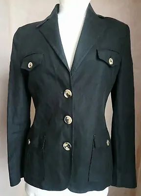 Buy 1867 OLD ENGLAND PARIS Black Linen Fully Lined Tailored Jacket Uk Size 8 • 29.99£