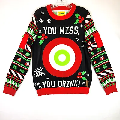 Buy Tipsy Elves Womens Drinking Game Ugly Christmas Sweater Size Medium Black Gaudy • 27.85£