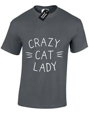 Buy Crazy Cat Lady Mens T Shirt Swag Kittens Grumpy Kitty Meow Pet Cool New • 7.99£
