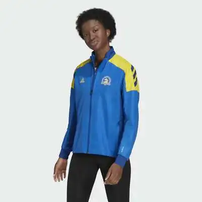 Buy Adidas Women's Boston Marathon 2021 Blue Jacket Celebration CQ8332 • 37.77£