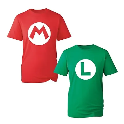 Buy Super Mario Luigi Logo T-Shirt, Gamer Video Cartoon Birthday Kids Adults Tee Top • 9.99£