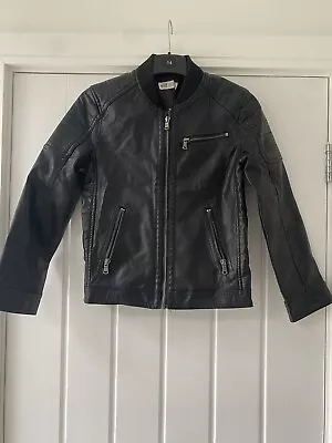 Buy H&M Boys Faux Leather Jacket Black 7-8 Years  • 9.99£