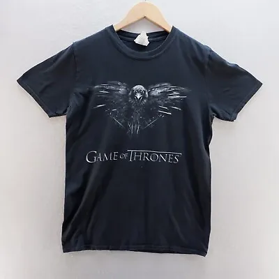Buy Game Of Thrones T Shirt Medium Black Graphic Print Crow Cotton Mens • 8.09£