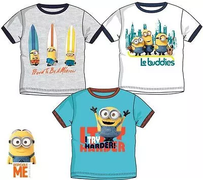 Buy Kids Boys Minions T-shirts Short Sleeve Crew Neck • 7.89£