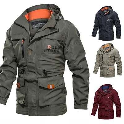 Buy Mens Military Jacket Winter Warm Waterproof Hooded Coat Outdoor Tactical Coat UK • 21.55£