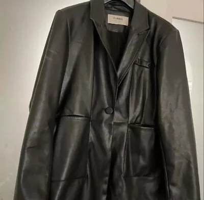 Buy Black Leather Blazer Jacket • 25£
