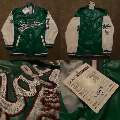 Buy Brand New W Tag Unisex Medium Green Baseball Jacket USA Letterman College Style • 19.99£
